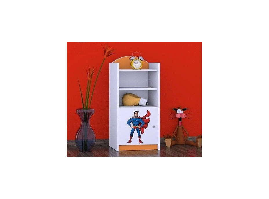 Dětský úložný regál SUPERMAN - TYP 2 - NÍZKÝ