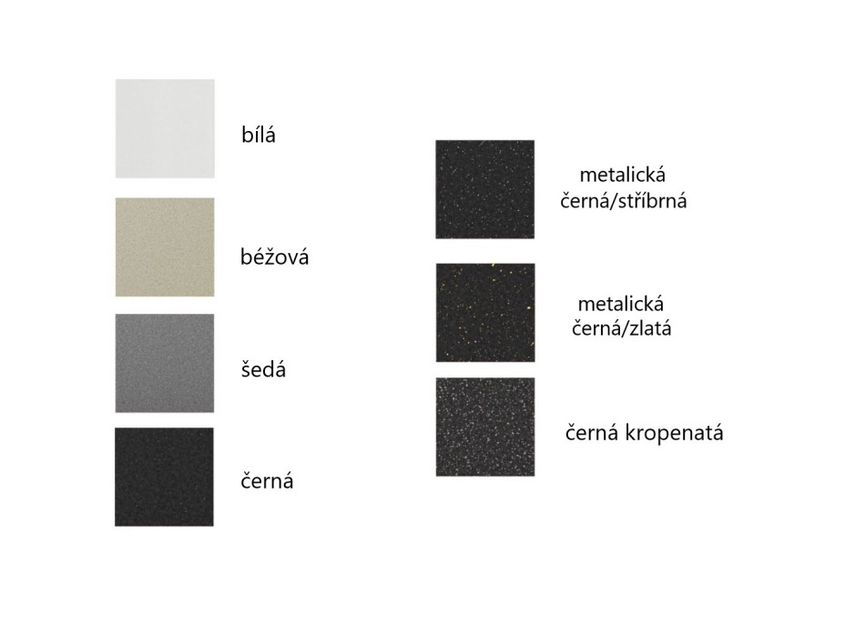 Kuchyňský granitový dřez DIEGO - 48,8 x 48,8 cm - metalický černý/zlatý, 6512481000-75