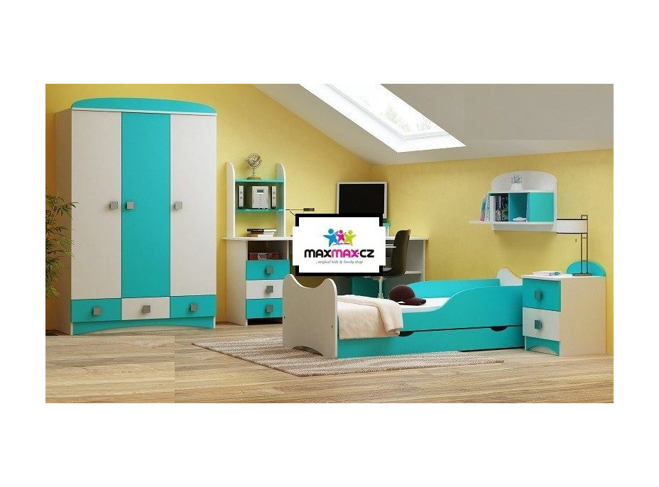 SKLADEM: Šatní skříň AQUA - TYP D - růžová/bílá