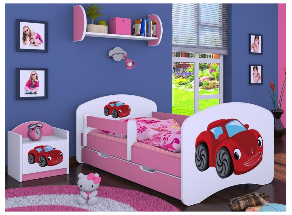Dětská postel se šuplíkem 160x80cm RED CAR