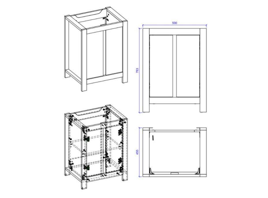 Koupelnová skříňka pod umyvadlo CLASSIC 60 cm