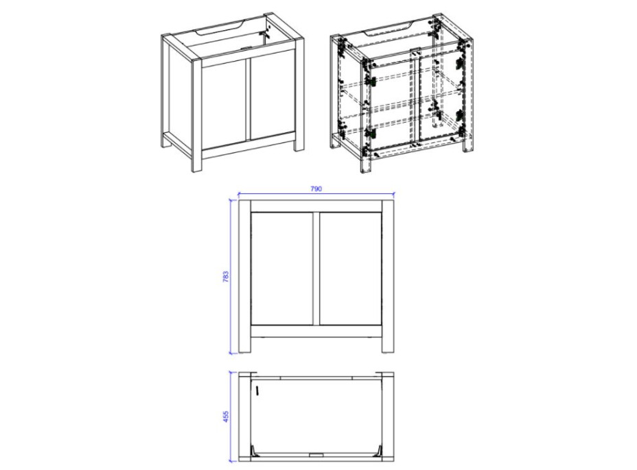 Koupelnová skříňka pod umyvadlo CLASSIC 80 cm