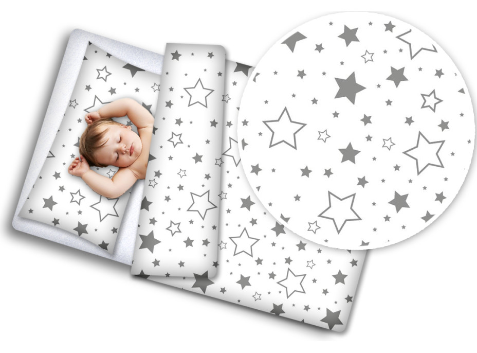 Dětské bavlněné povlečení do postýlky 135x100 cm BABYMAM PREMIUM - Mléčná dráha