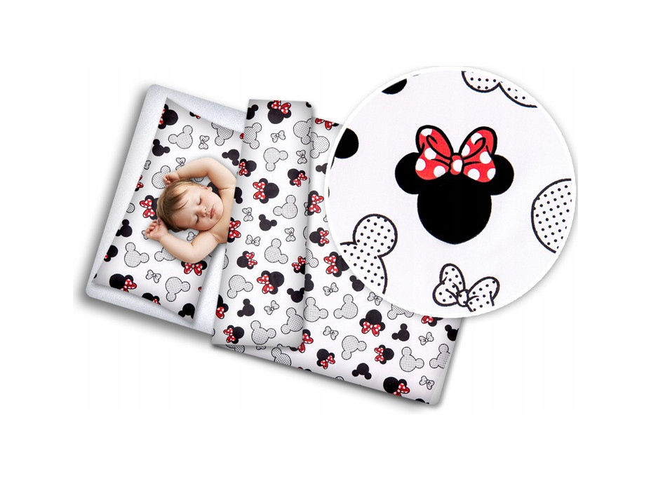 Dětské bavlněné povlečení do postýlky 135x100 cm BABYMAM PREMIUM - Myška Minnie