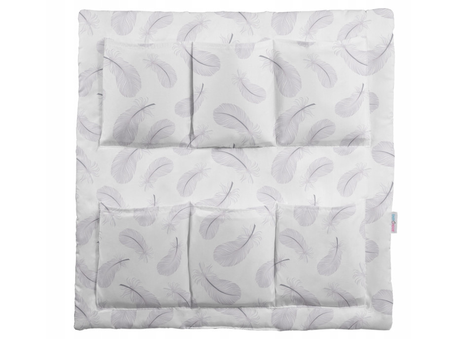 Kapsář (organizér) na dětskou postýlku BABYMAM PREMIUM - Peříčka s bílou