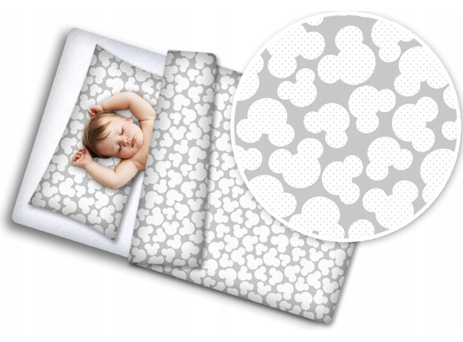 Dětské bavlněné povlečení do postýlky 120x90 cm BABYMAM PREMIUM - Mickey