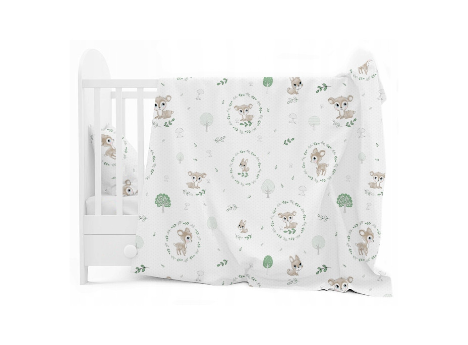 Dětské bavlněné povlečení do postýlky 120x90 cm BABYMAM PREMIUM - Srnečky