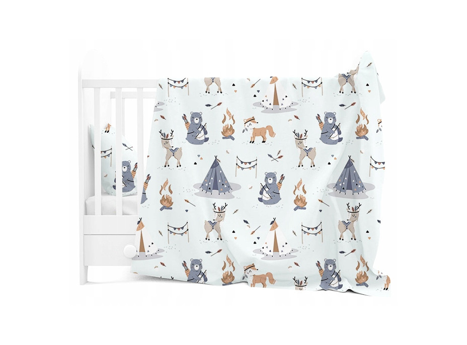 Dětské bavlněné povlečení do postýlky 120x90 cm BABYMAM PREMIUM - Indiánský tábor