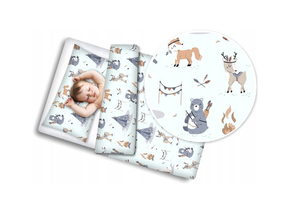 Dětské bavlněné povlečení do postýlky 120x90 cm BABYMAM PREMIUM - Indiánský tábor