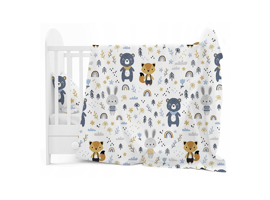 Dětské bavlněné povlečení do postýlky 120x90 cm BABYMAM PREMIUM - Lesní zvířátka