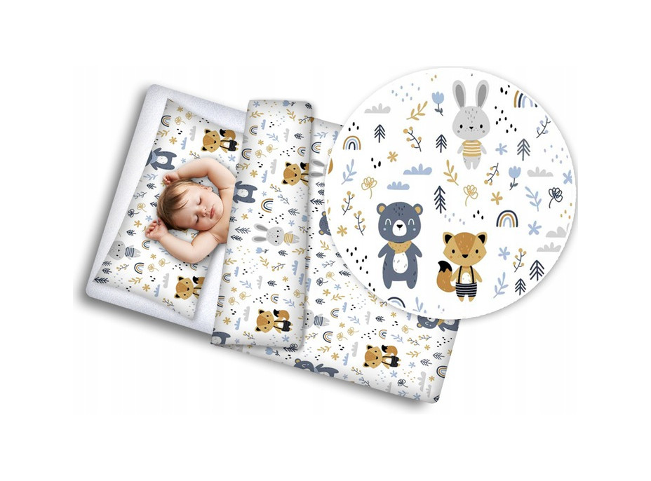 Dětské bavlněné povlečení do postýlky 120x90 cm BABYMAM PREMIUM - Lesní zvířátka