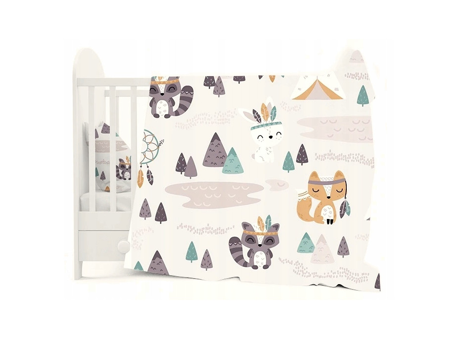 Dětské bavlněné povlečení do postýlky 120x90 cm BABYMAM PREMIUM - Malí indiáni