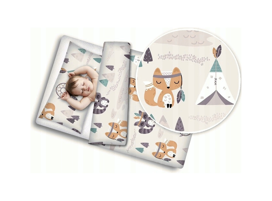 Dětské bavlněné povlečení do postýlky 120x90 cm BABYMAM PREMIUM - Malí indiáni