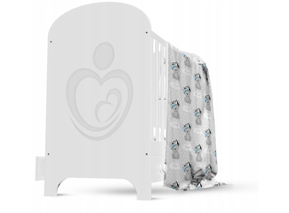 Dětské bavlněné povlečení do postýlky 120x90 cm BABYMAM PREMIUM - Medvídek Little boy