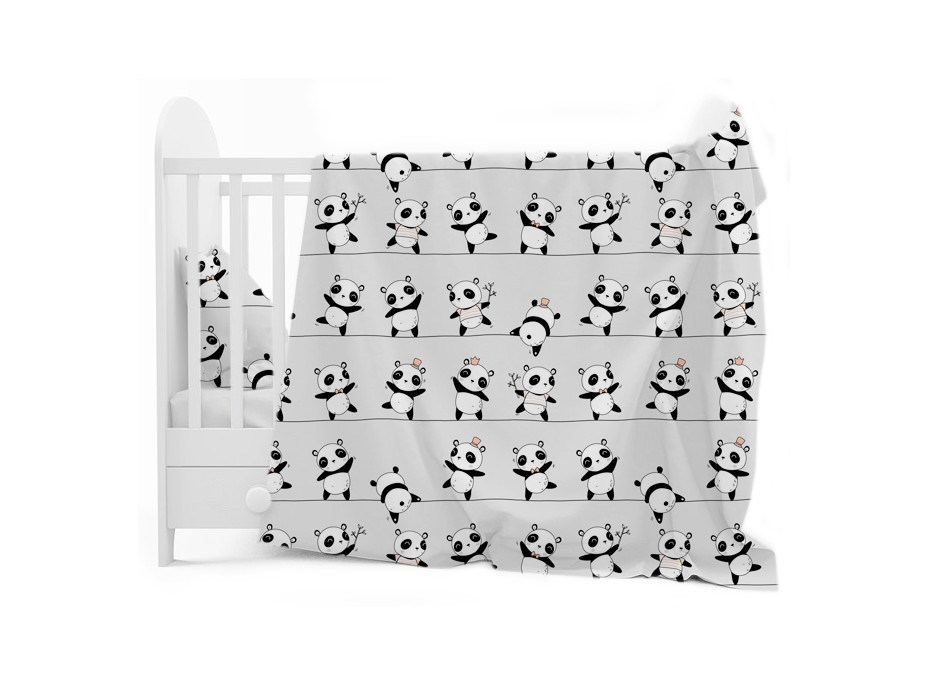 Dětské bavlněné povlečení do postýlky 120x90 cm BABYMAM PREMIUM - Veselé pandy