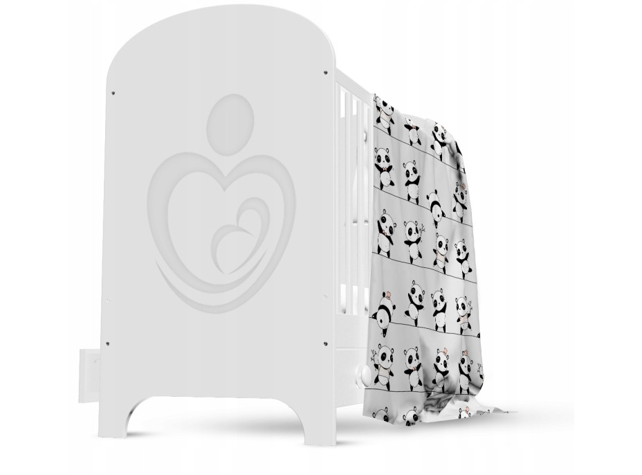 Dětské bavlněné povlečení do postýlky 120x90 cm BABYMAM PREMIUM - Veselé pandy