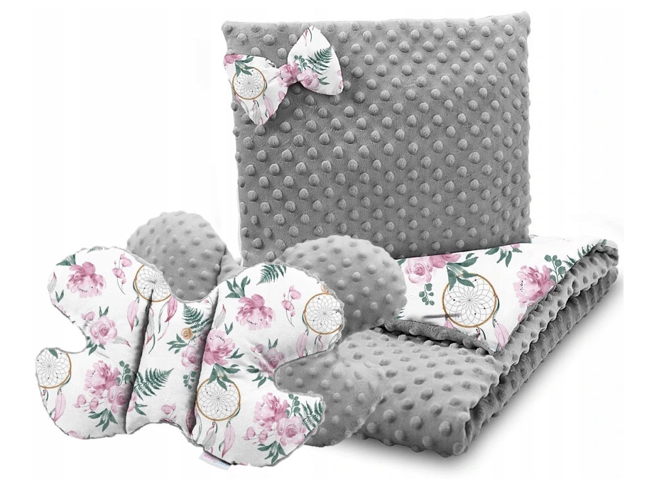 Dětská deka do kočárku s polštářkem a motýlkem - BABYMAM PREMIUM set 3v1 - Dreamcatcher