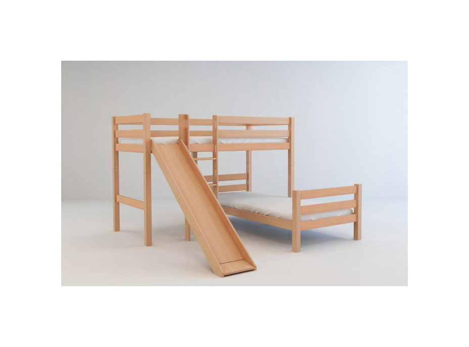 Dětská skluzavka k posteli EMIL - přírodní