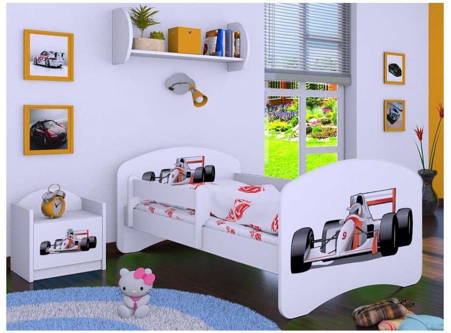 Dětská postel bez šuplíku 180x90cm FORMULE F1 - bílá