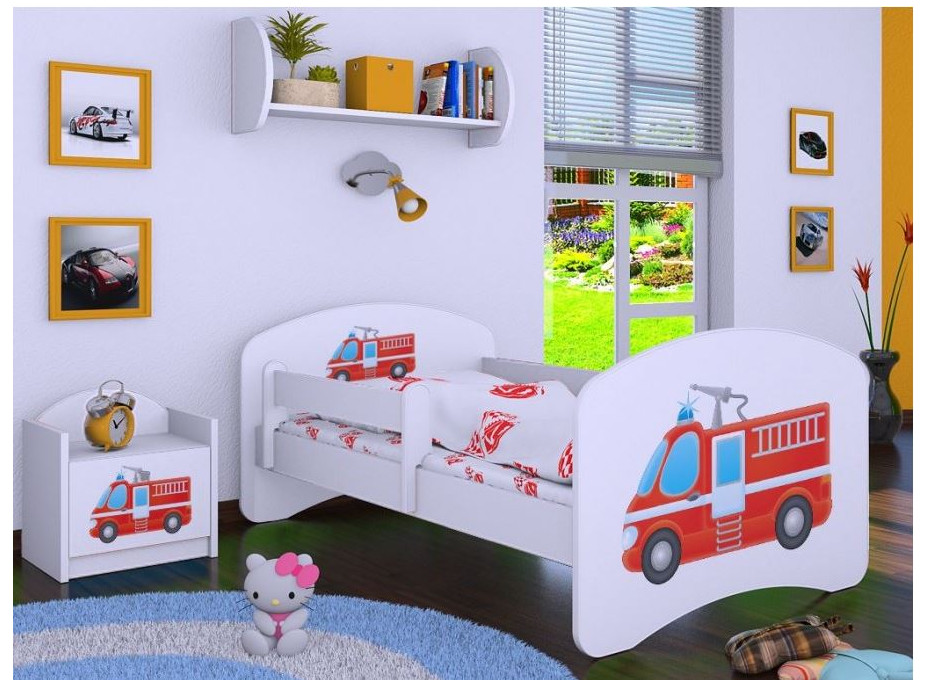 Dětská postel bez šuplíku 180x90cm HASIČI - bílá