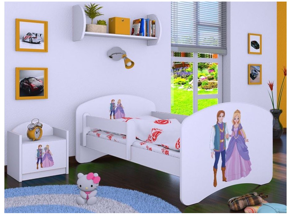 Dětská postel bez šuplíku 160x80cm PRINC A PRINCEZNA - bílá