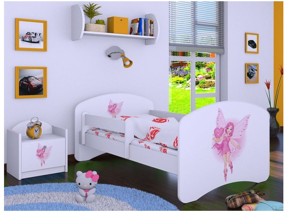 Dětská postel bez šuplíku 180x90cm VÍLA A SRDÍČKO - bílá