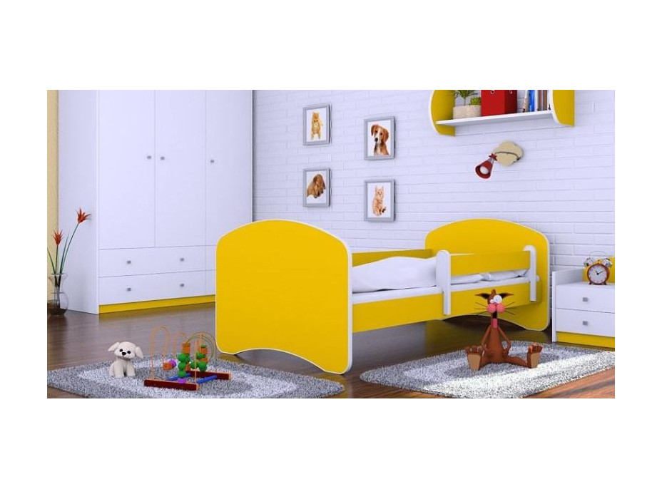 Dětská postel 160x80 cm - ŽLUTÁ