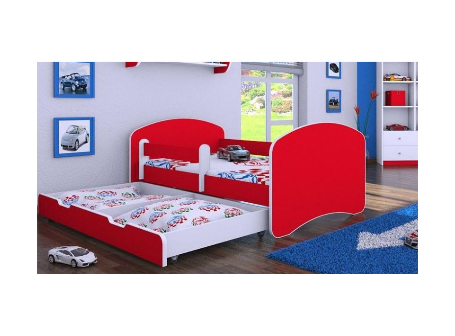 Dětská postel se šuplíkem 180x90 cm - ČERVENÁ