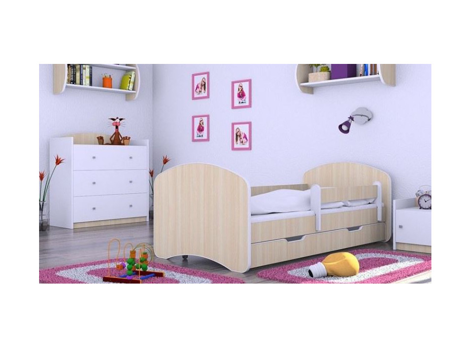 Dětská postel se šuplíkem 180x90 cm - MLÉČNÝ DUB