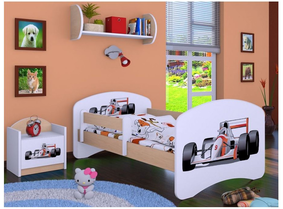 Dětská postel bez šuplíku 180x90cm FORMULE F1 - světlá hruška
