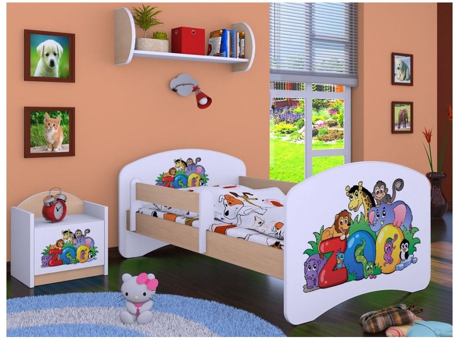 Dětská postel bez šuplíku 180x90cm ZOO - světlá hruška
