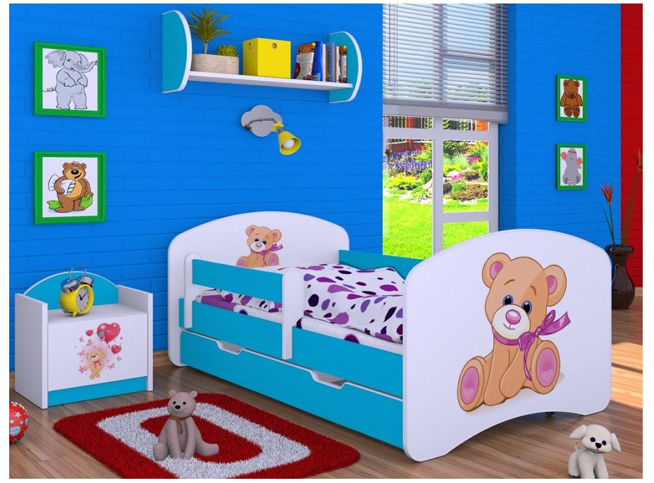 Dětská postel se šuplíkem 180x90cm MEĎA - modrá