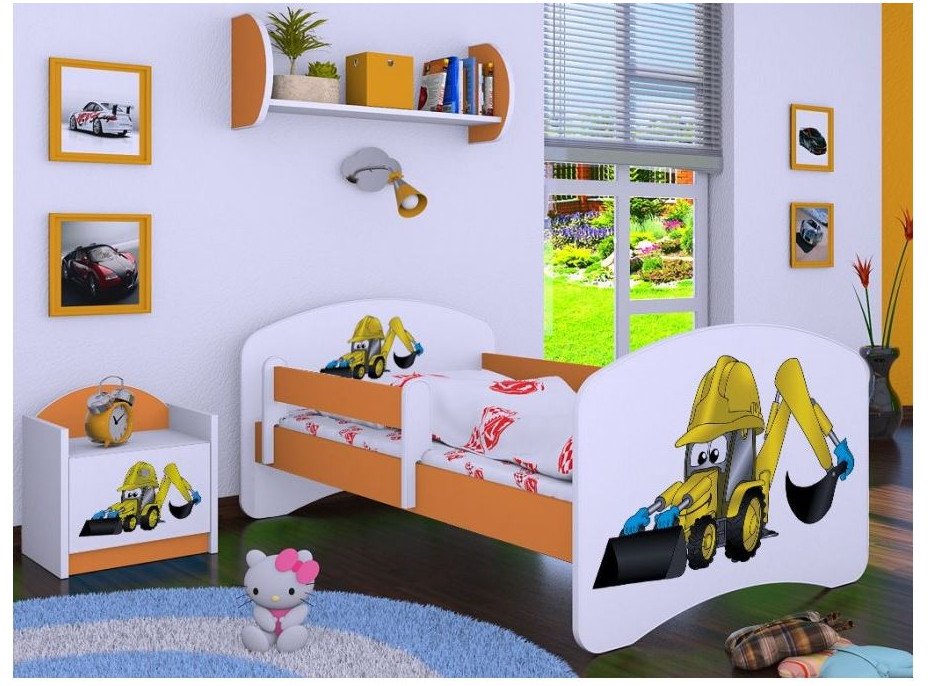 Dětská postel bez šuplíku 180x90cm BAGR - oranžová