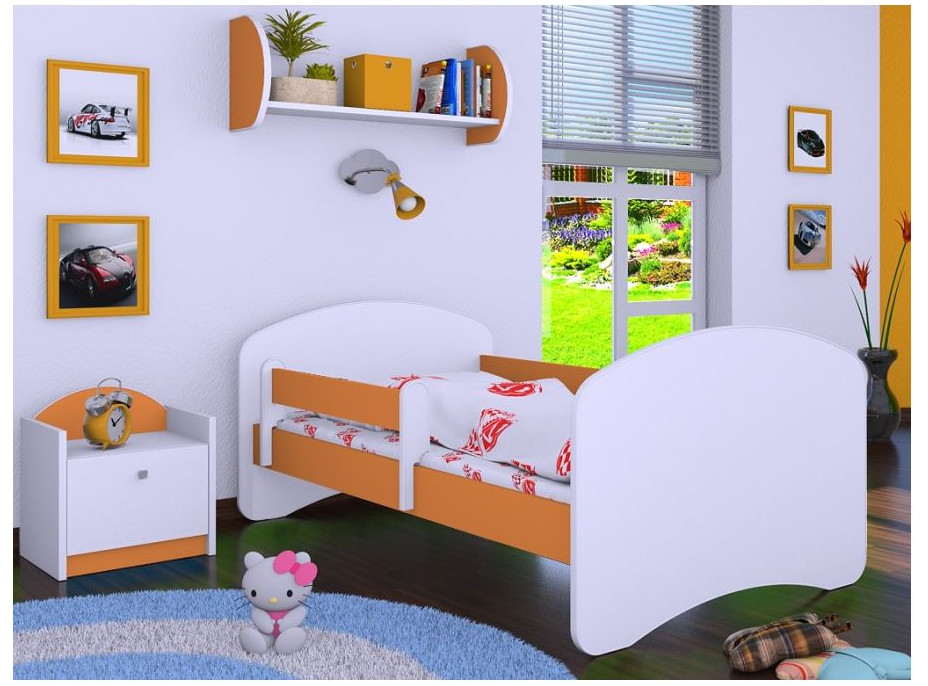Dětská postel bez šuplíku 180x90cm BEZ MOTIVU - oranžová
