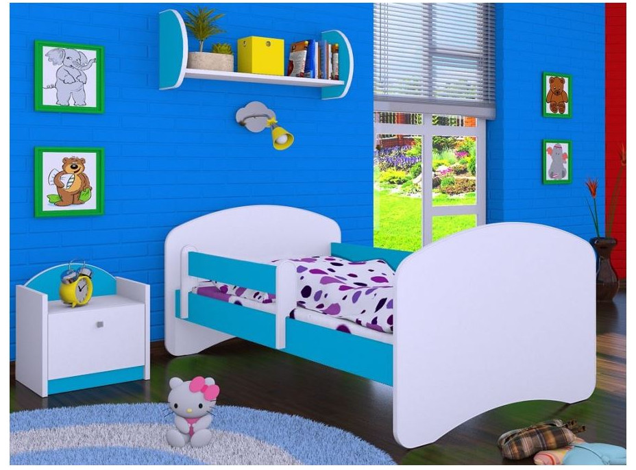 Dětská postel bez šuplíku 180x90cm BEZ MOTIVU - modrá