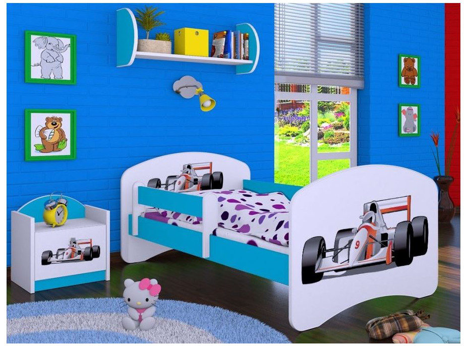 Dětská postel bez šuplíku 180x90cm FORMULE F1 - modrá