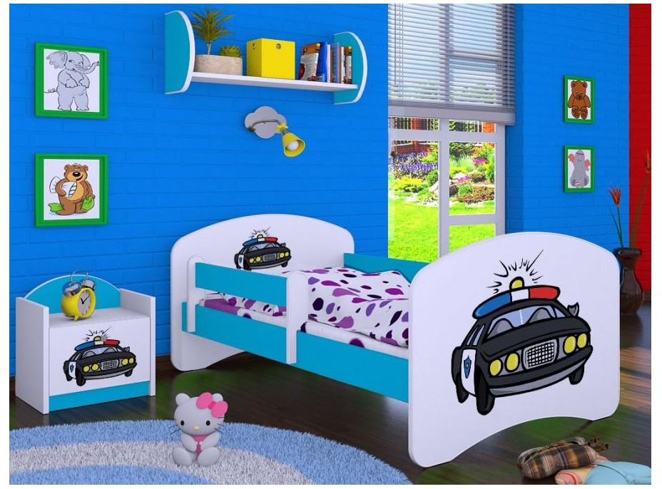 Dětská postel bez šuplíku 160x80cm POLICIE - modrá