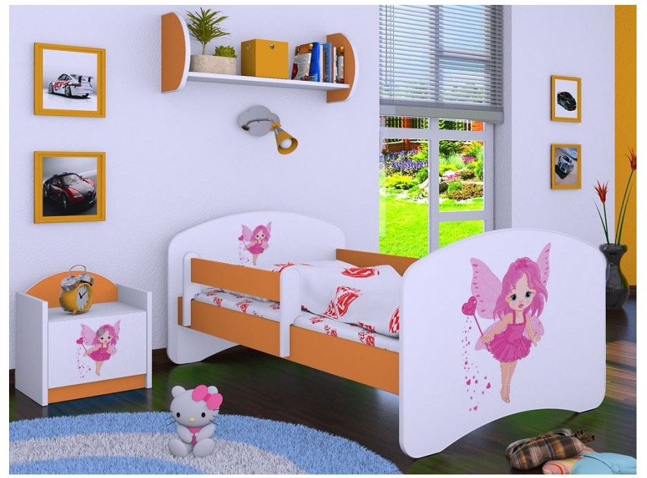 Dětská postel bez šuplíku 160x80cm VÍLA - oranžová
