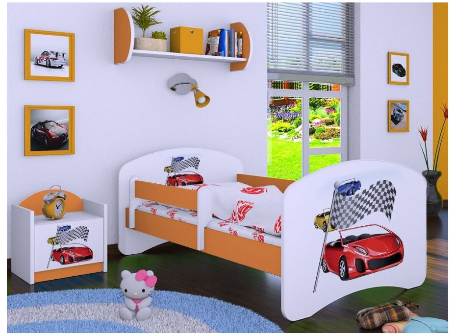 Dětská postel bez šuplíku 160x80cm RALLY - oranžová