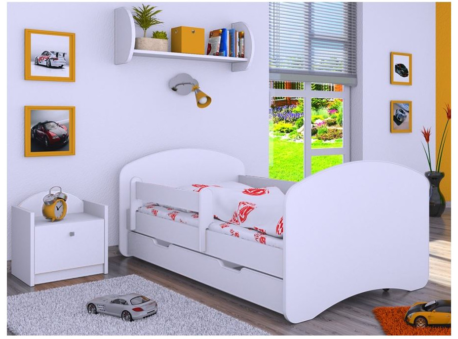 Dětská postel se šuplíkem 140x70cm BEZ MOTIVU - bílá