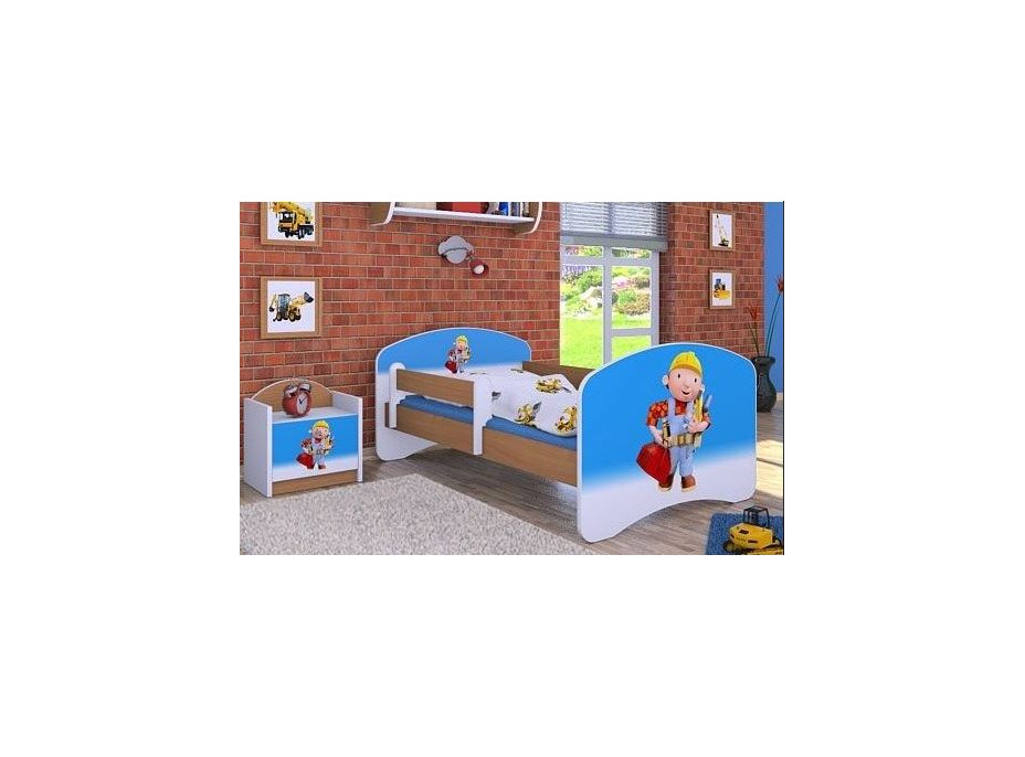 Dětská postel bez šuplíku 180x90cm BOŘEK STAVITEL - buk