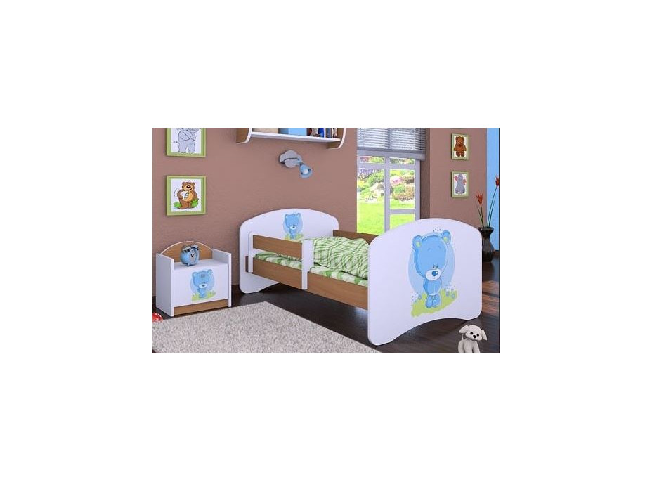 Dětská postel bez šuplíku 180x90cm MODRÝ MEDVÍDEK - buk