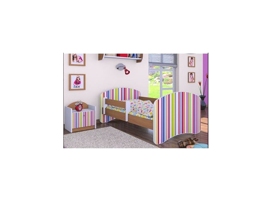 Dětská postel bez šuplíku 160x80cm PROUŽKY - buk