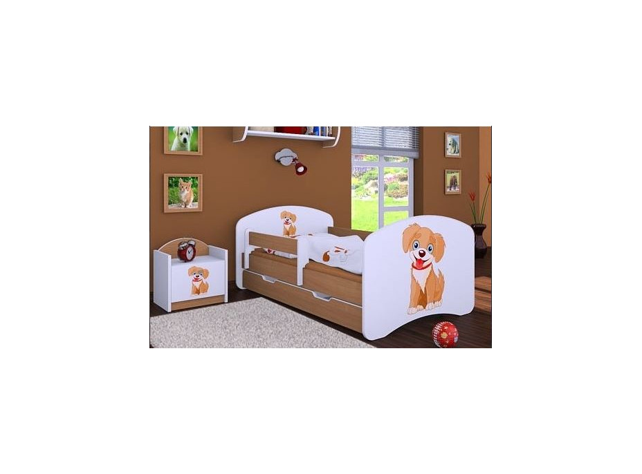 Dětská postel se šuplíkem 180x90cm PEJSEK - buk