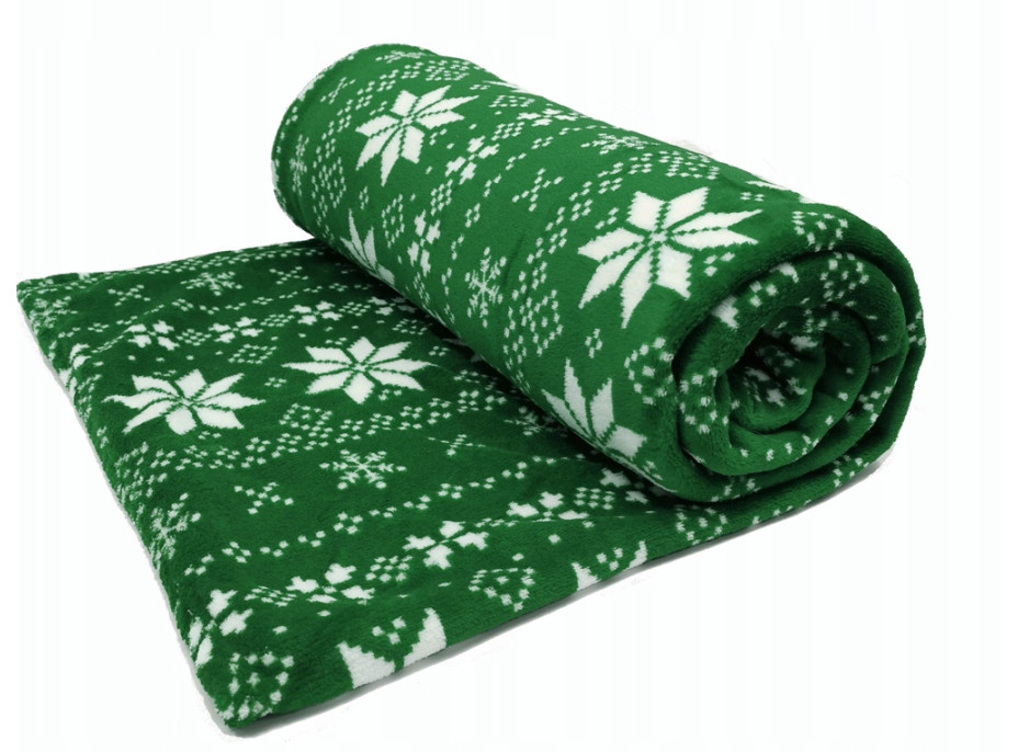 Deka NORDIC 170x200 cm - vánoční vzor - zelená