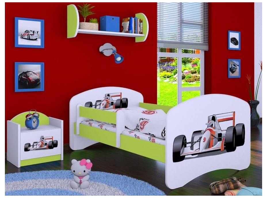 Dětská postel bez šuplíku 180x90cm FORMULE F1 - zelená