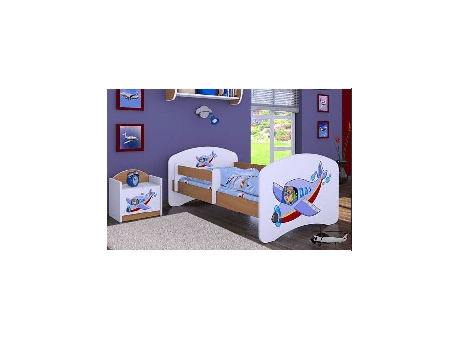 Dětská postel bez šuplíku 180x90cm LETADLO - buk