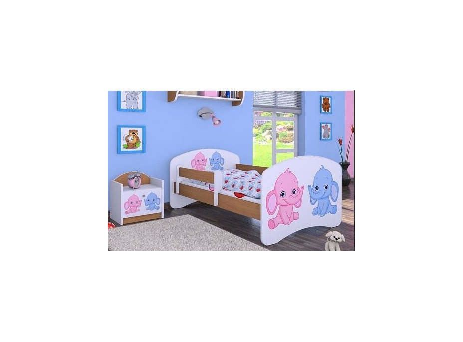 Dětská postel bez šuplíku 180x90cm SLONÍCI - buk