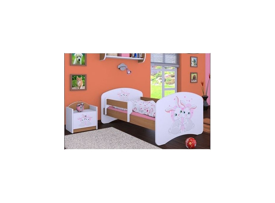 Dětská postel bez šuplíku 160x80cm ZAJÍČCI - buk