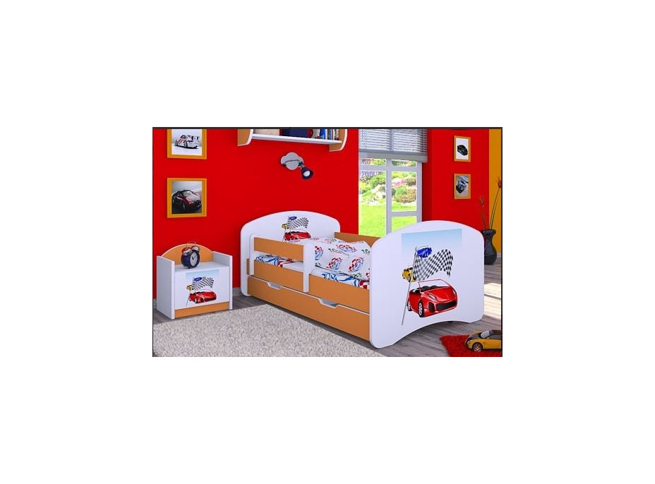 Dětská postel se šuplíkem 180x90cm RALLY - oranžová